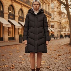 Herno black  Puffer Jacket. Is lightweight but very warm.